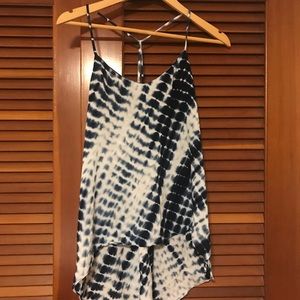 BLUE and white patterned tank